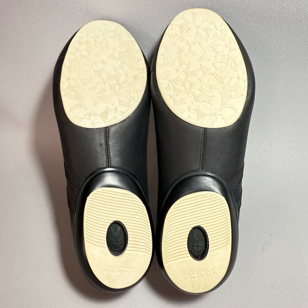 KURU Bella Black Leather Elastic Strap Mary Jane Ballet Flats - Picture 6 of 12